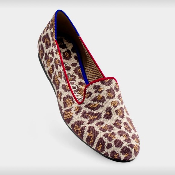 EUC Rothy’s  Mocha Spot Leopard Animal Print Loafer Flats Sz 10 - Picture 1 of 11